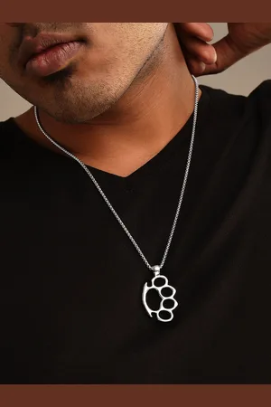 Roadster Silver-Plated Silver-Toned Paw Pendant and Chain