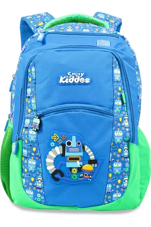 Smily Kiddos Rucksacks - Unisex Kids Blue Graphic Contrast Detail Backpack