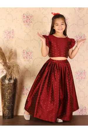 Vastramay Girls Woven Design Ready to Wear Lehenga Choli Set
