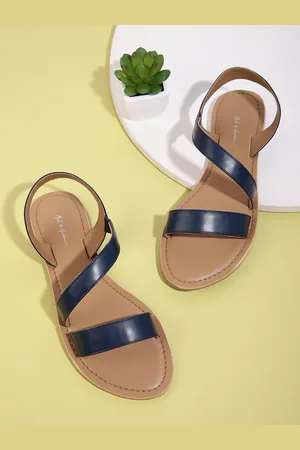 Mast & Harbour Women Navy Blue Solid Open Toe Flats