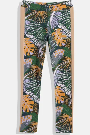 PUMA Girls Tropical Print Tight Fit Mid-Rise T7 Vacay Queen AOP Youth Outdoor Leggings