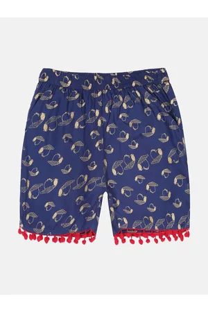 KiddoPanti Girls Printed Regular Fit Shorts