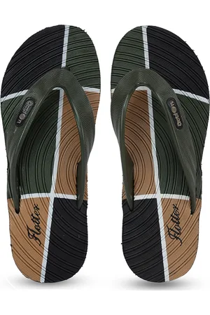 men colourblocked thong flip flops