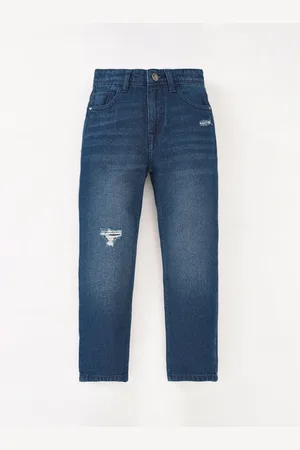 Ed-a-Mamma Boys Straight Fit Low Distress Light Fade Stretchable Cotton Jeans