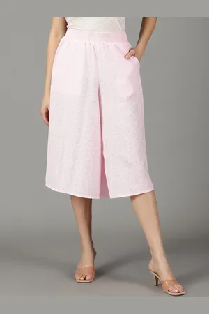 SHOWOFF Women Relaxed Straight Fit High-Rise Linen Culottes