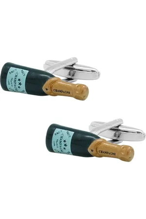 The Tie Hub Green & Brown Champagne Bottle Cufflink