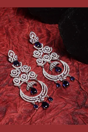 Kennice Rhodium-Plated Crescent Shaped Drop Earrings