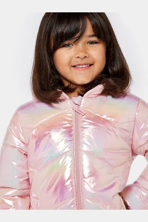 Mothercare Girls Fleece Lined Padded Jacket with Sheen Effect