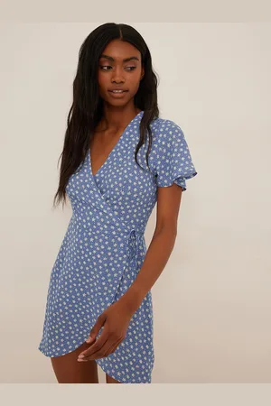 NA-KD Floral Printed Wrap Mini Dress
