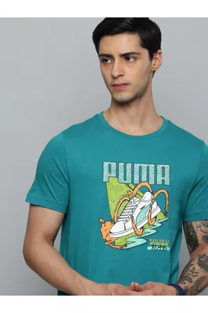 PUMA Men Printed Pure Cotton Slim Fit Outdoor T-shirt