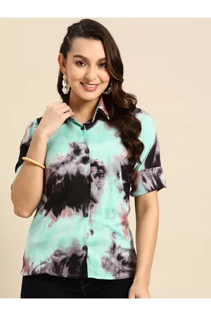 Sangria Tie and Dye Shirt Style Top