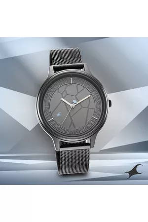 Fastrack Men Grey Brass Dial & Grey Bracelet Style Straps Analogue Watch