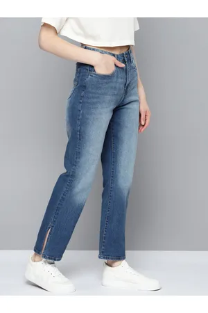 Mast & Harbour Women Straight Fit Heavy Fade Stretchable Jeans