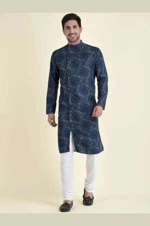 TABARD Abstract Printed Angrakha Pure Cotton Kurta with Churidar
