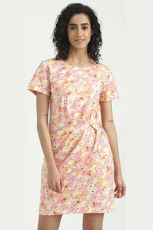 Benetton Pleated Floral Printed Sheath Dress
