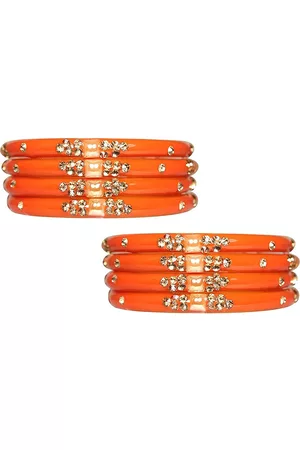 NMII Set Of 8 Cubic Zirconia-Studded Kada Bangles