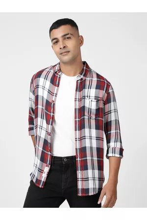Lee Men Tartan Checked Casual Cotton Shirt