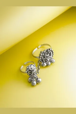 Aadita Set of 2 Silver Plated Finger Rings