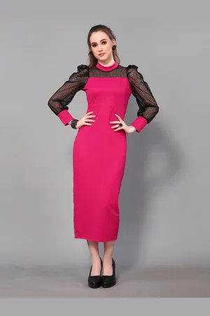 Kalini Crepe Sheath Midi Dress