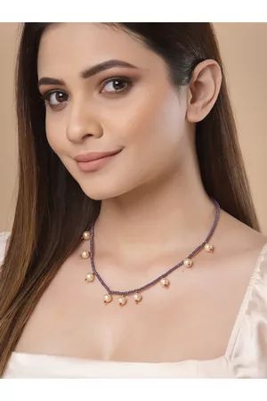 DUGRISTYLE Women Gold-Plated Pearls Beaded Necklace