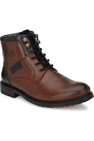 San Frissco Men Colourblocked Mid-Top Biker Boots