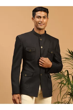Vastramay Men Jodhpuri Bandhgala Silk Blend Blazers