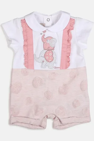 chicco Infants Girls Self Designed & Embroidered Pure Cotton Romper