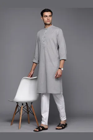 Fabindia Pure Cotton Floral Yoke Design Chikankari Kurta