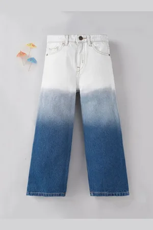 Ed-a-Mamma Girls Wide Leg Ombre Stretchable Cotton Jeans