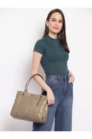 KLEIO Women Structured Shoulder Bag With Quilted Detail