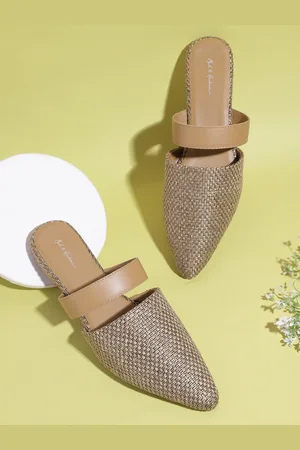 Mast & Harbour Women Brown Woven Design Mules