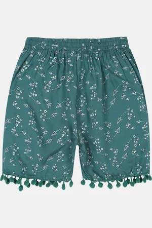 KiddoPanti Girls Conversational Printed Shorts
