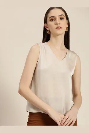 Invictus Women Beige Solid Top