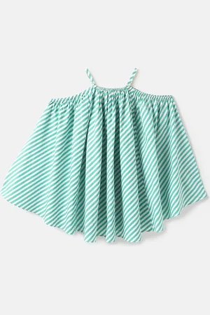 Benetton Striped A-Line Cotton Dress