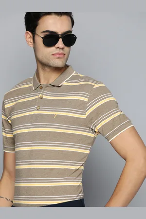 Indian Terrain Men Striped Polo Collar T-shirt
