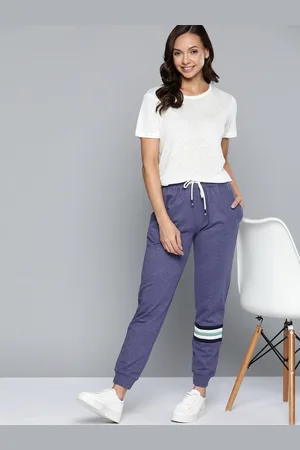 Mast & Harbour Women Blue Striped Detail Joggers