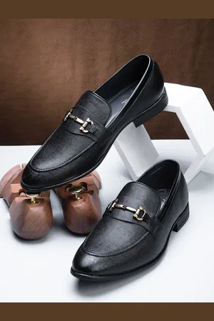 San Frissco Men Textured Slip On Formal Shoes