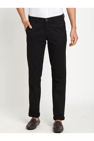 Turtle Men Black Skinny Fit Trousers