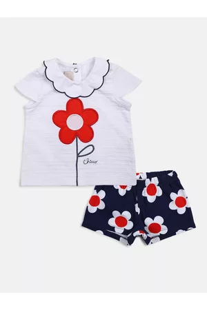 chicco Infant Girls Printed Top with Shorts Set
