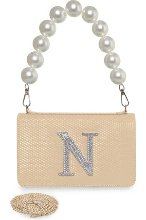 ESBEDA Beige Embellished PU Structured Sling Bag