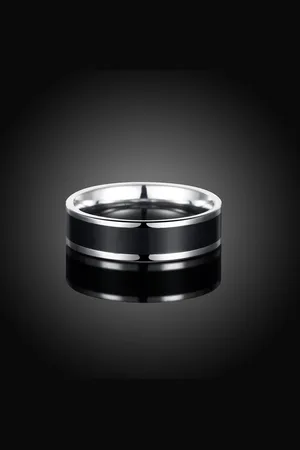 Yellow Chimes Men Stainless Steel Band Style Ring