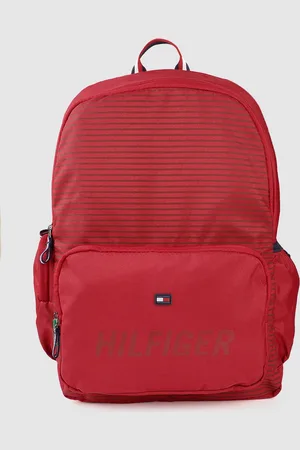 Tommy Hilfiger Unisex Red Striped Applique Backpack