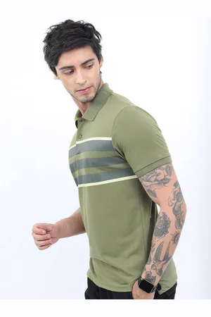 Ketch Men Striped Polo Collar Slim Fit T-shirt