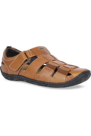 Scholl Men Brown Leather Shoe-Style Sandals