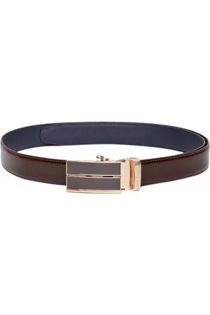 Louis Philippe Men Brown Solid Leather Belt