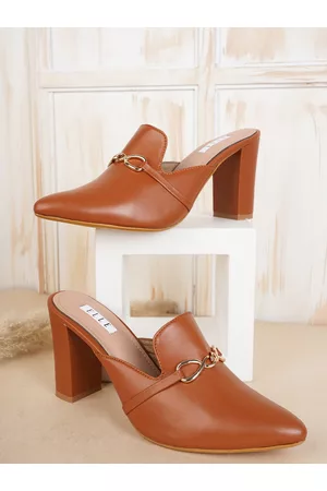 Elle Women Pointed Toe Block Mules