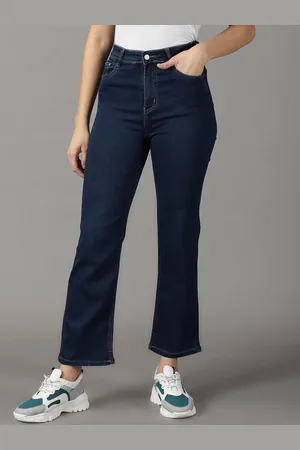SHOWOFF Women Straight Fit High-Rise Stretchable Cotton Jeans