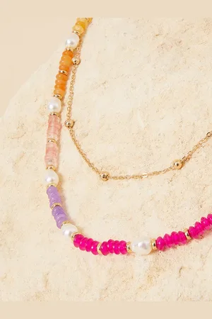 Accessorize Gold-Plated Beaded Layered Necklace