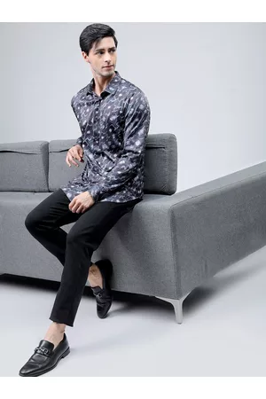 Ketch HIGHLANDER Men Floral Printed Knitted Party Wear Casual Shirt