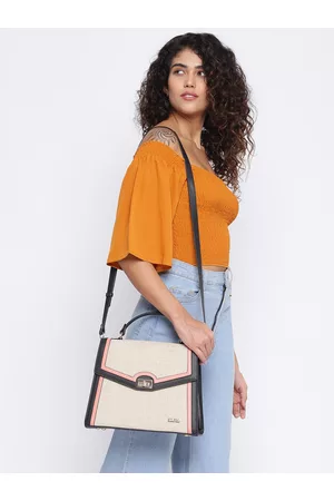 KLEIO Jute Canvas Top Handle Handbag